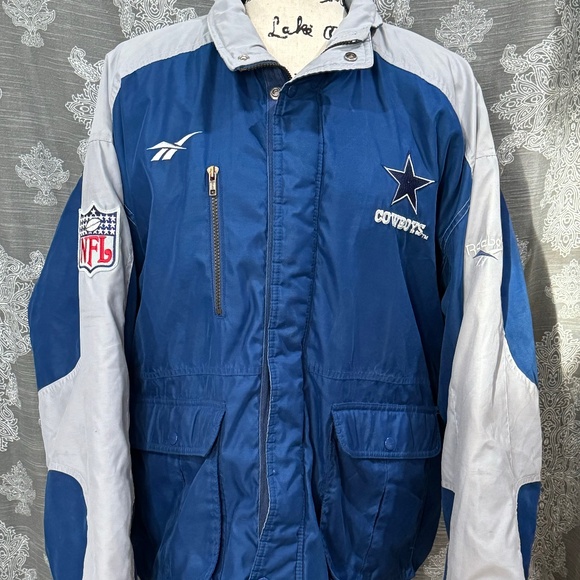 Vintage Pro Line Authentic Reebok Dallas Cowboys Jacket Size Large - Picture 1 of 12